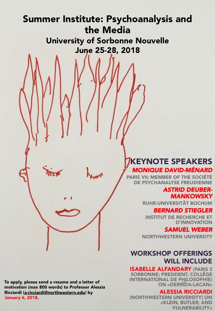 Call for application – Summer Institute: Psychoanalysis and the Media – Sorbonne Nouvelle – Paris 3