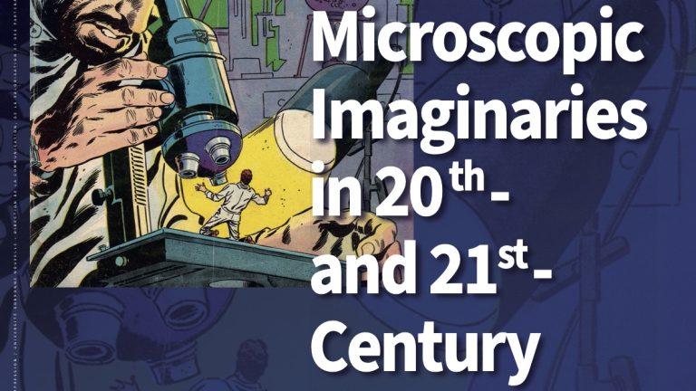 Affiche de la journée d'études Microscopic Imaginaries, 24 novembre 2023, Maison de la Recherche Sorbonne Nouvelle, Paris