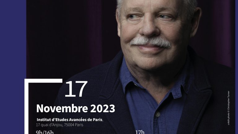Affiche du colloque autour de l'oeuvre d'Armistead Maupin, le 17 novembre 2023. L'affiche présente une photo de l'auteur.