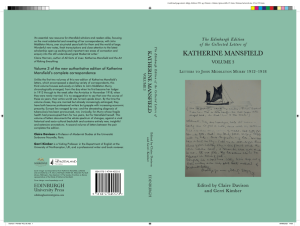 The Edinburgh Edition of the Collected Letters of Katherine Mansfield – Vol. 3 – Letters to John Middleton Murry 1912-1918, edited by Claire Davison and Gerri Kimber